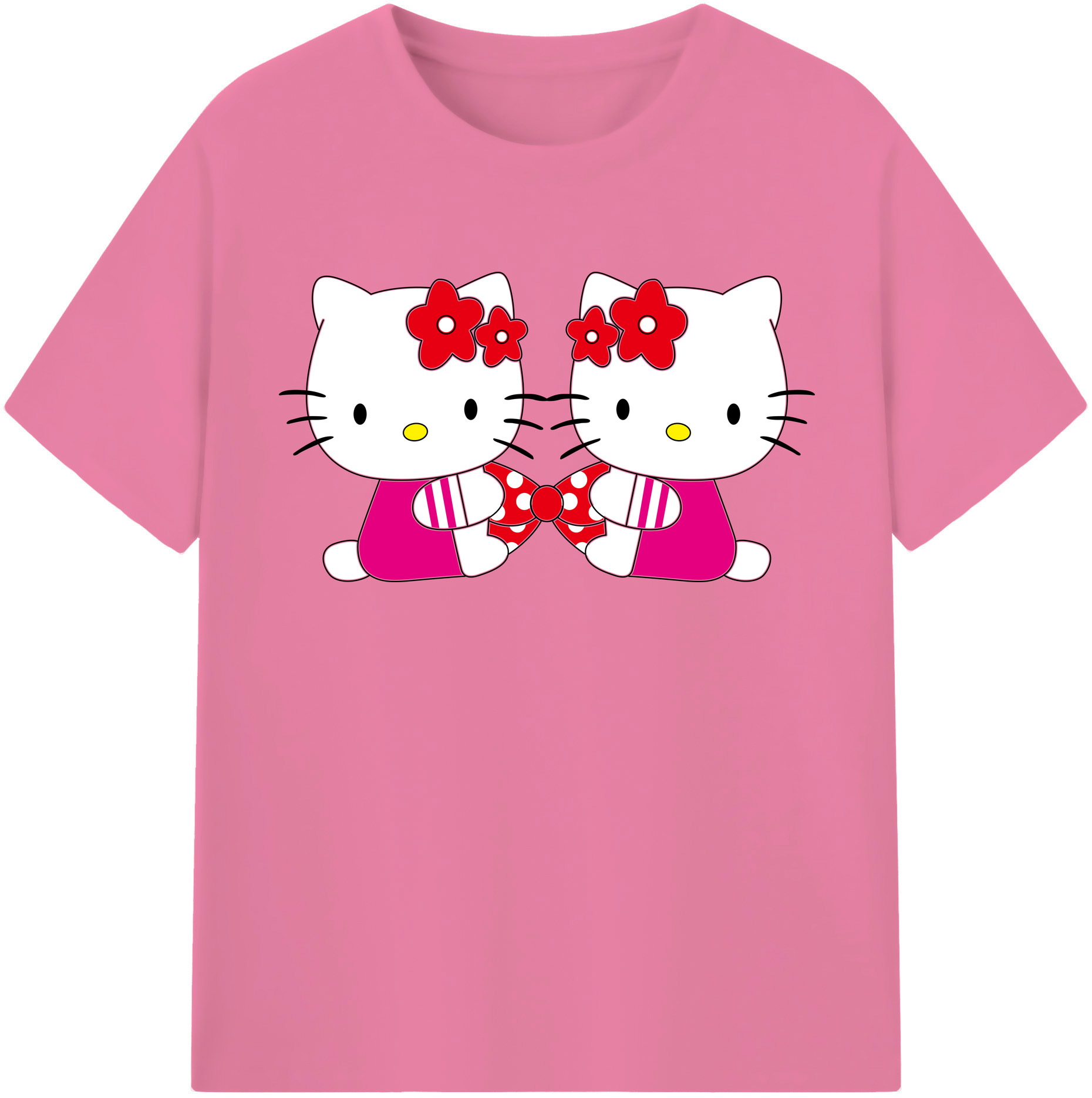 （画像用） Hello Kitty ハローキティ 綿100％半袖Tシャツ（フロントプリント）